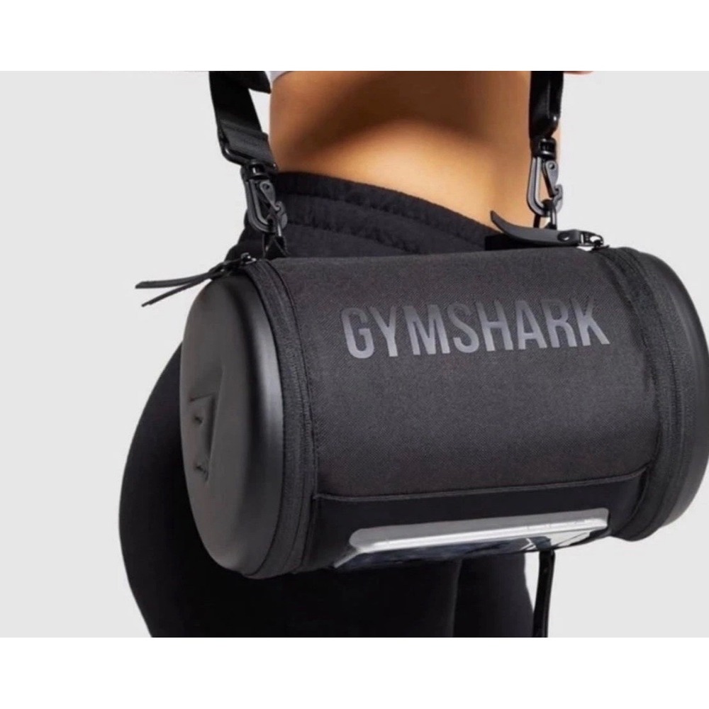 Gymshark Mini Barrel Bag compact crossbody shoulder bag holds gym essentials blk - Picture 3 of 9
